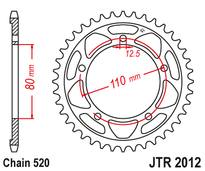 Zębatka Tylna JT JTR2012.42