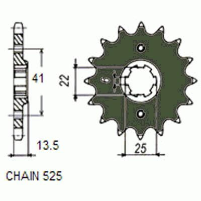 Zębatka Przednia Sunstar SUNF405-17