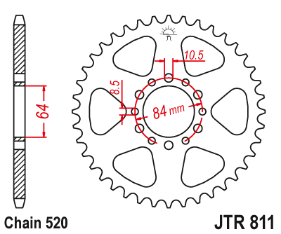 Zębatka Tylna JT JTR811.39