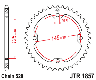 Zębatka Tylna JT JTR1857.45