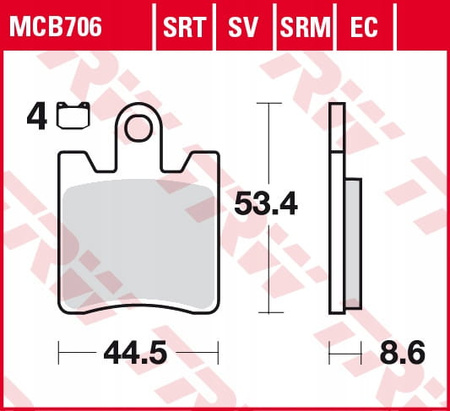 Klocki Hamulcowe TRW MCB706SV