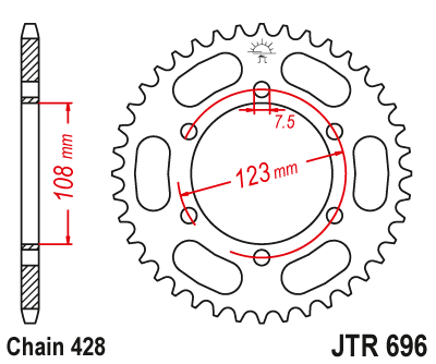 Zębatka Tylna JT JTR696.49
