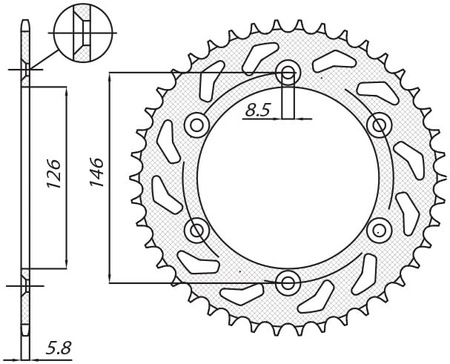 Zębatka Tylna Sunstar SUNR1-3577-48