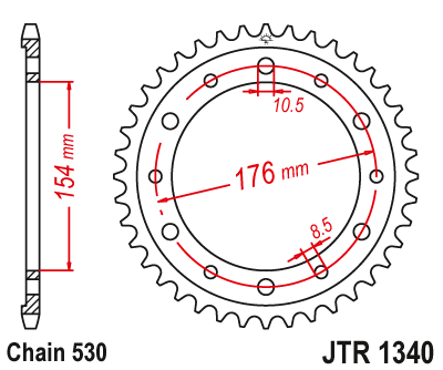 Zębatka Tylna JT JTR1340.45