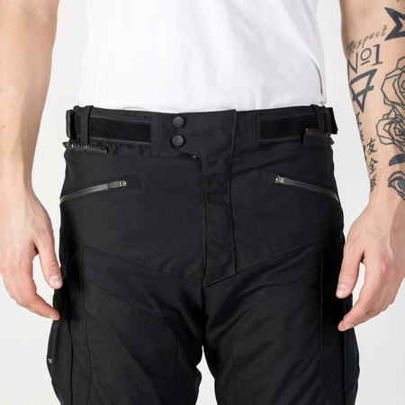 Spodnie Motocyklowe Rebelhorn Hardy II Black (krótka nogawka)