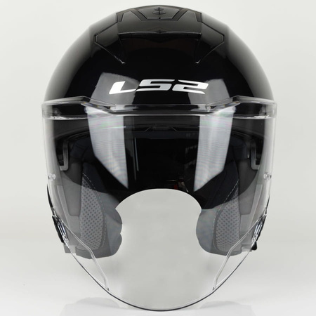 Kask Motocyklowy Otwarty LS2 OF618 VERSO II SOLID BLACK GLOSS
