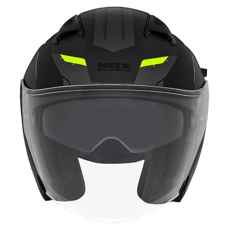 Kask Otwarty Motocyklowy NOX N130 KLINT BLACK FLUO MATT