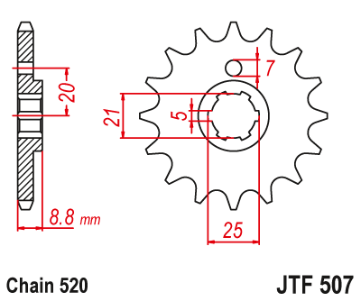 Zębatka Przednia JT JTF507.14