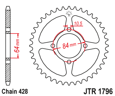 Zębatka Tylna JT JTR1796.49