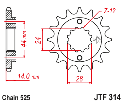 Zębatka Przednia JT JTF314.16