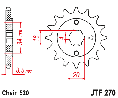 Zębatka Przednia JT JTF270.13