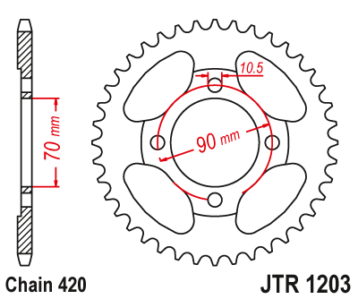 Zębatka Tylna JT JTR1203.42