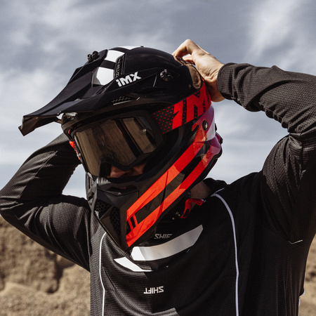 GOGLE IMX ENDURANCE FLIP GOG BLACK/RED (SZYBA DARK SMOKE + CLEAR)