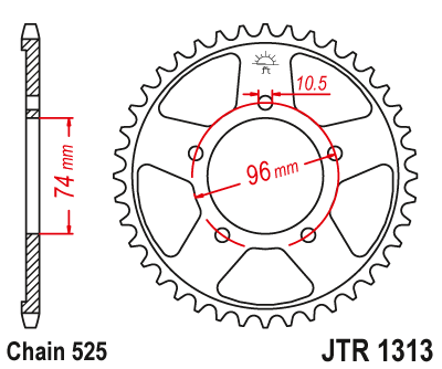 Zębatka Tylna JT JTR1313.40