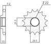 Zębatka Przednia Sunstar SUNF235-15