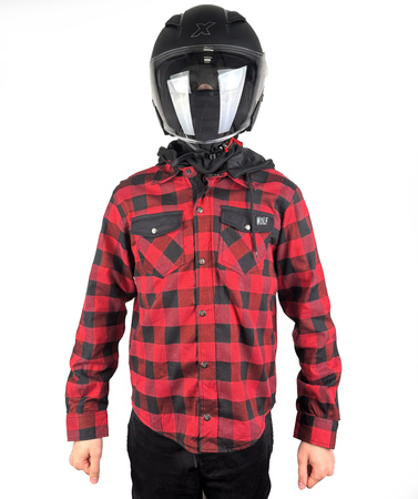 Koszula Motocyklowa WOLF LS02 HOOD RED