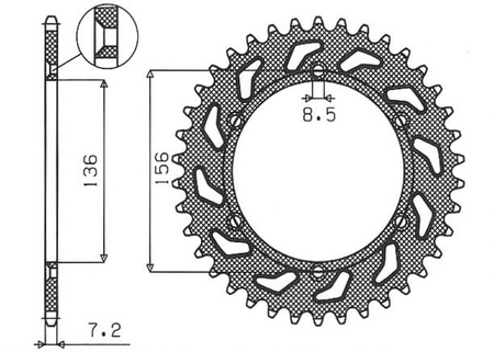 Zębatka Tylna Sunstar SUNR1-4628-43