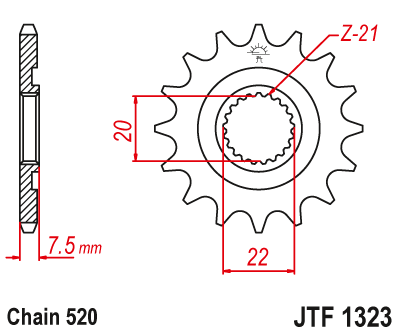 Zębatka Przednia JT JTF1323.13SC