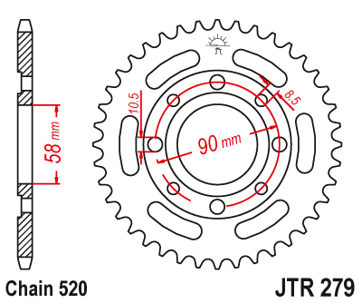 Zębatka Tylna JT JTR279.35