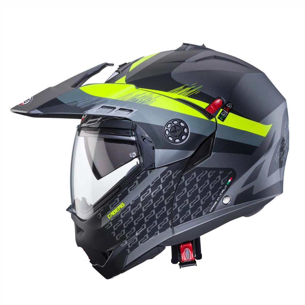 Kask szczękowy motocyklowy CABERG FLIP-UP ENDURO TOURMAX X SARABE Szaro-czarno-żółty