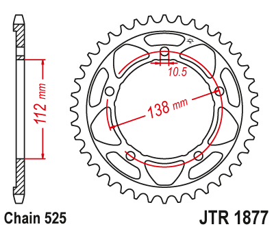 Zębatka Tylna JT JTR1877.41