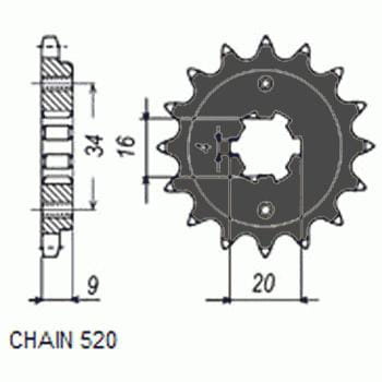 Zębatka Przednia Sunstar SUNF349-13