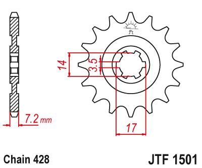Zębatka Przednia JT JTF1501.14
