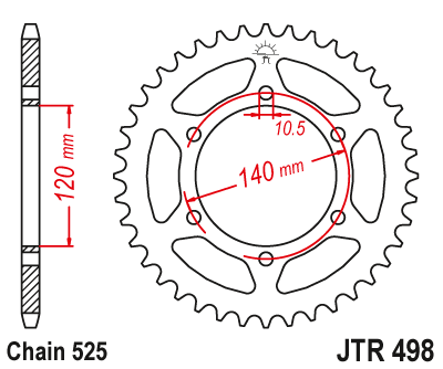 Zębatka Tylna JT JTR498.39