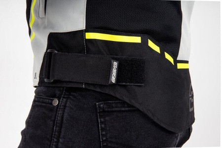 Męska Kurtka Motocyklowa Ozone Jet II Ice Black Fluo