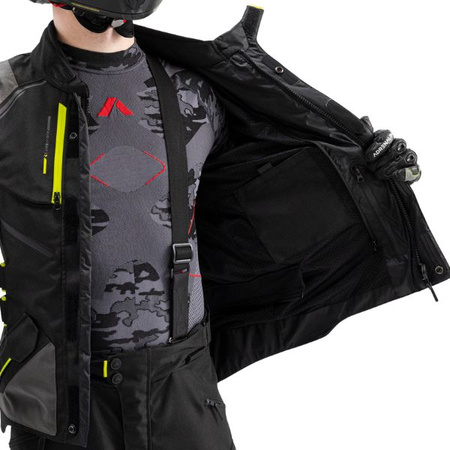 Kurtka Męska Tekstylna ADRENALINE BERGEN GREY FLUO