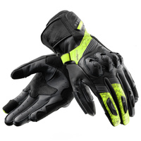 Skórzane rękawice motocyklowe REBELHORN VIPER BLACK GREY FLUO YELLOW