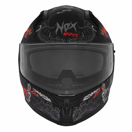 Kask Integralny Motocyklowy NOX N401 ZUMBI BLACK RED