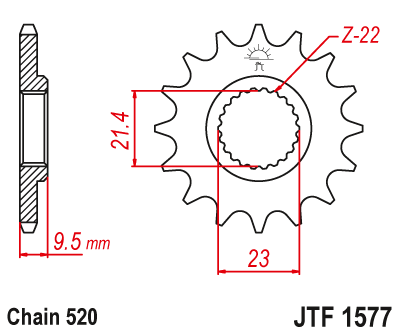Zębatka Przednia JT JTF1577.15