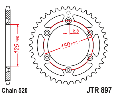 JT ZĘBATKA TYLNA JTR897.52SC