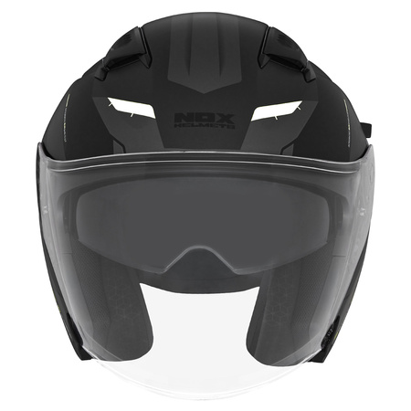 Kask Otwarty Motocyklowy NOX N130 KLINT BLACK GREY WHITE MATT