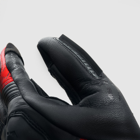 Skórzane rękawice motocyklowe REBELHORN VIPER BLACK GREY FLUO RED