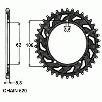 Zębatka Tylna Sunstar SUNR1-3100-42