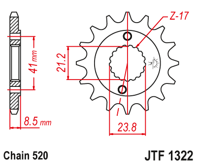 Zębatka Przednia JT JTF1322.15