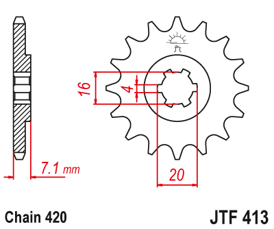 JT ZĘBATKA PRZEDNIA JTF413.14