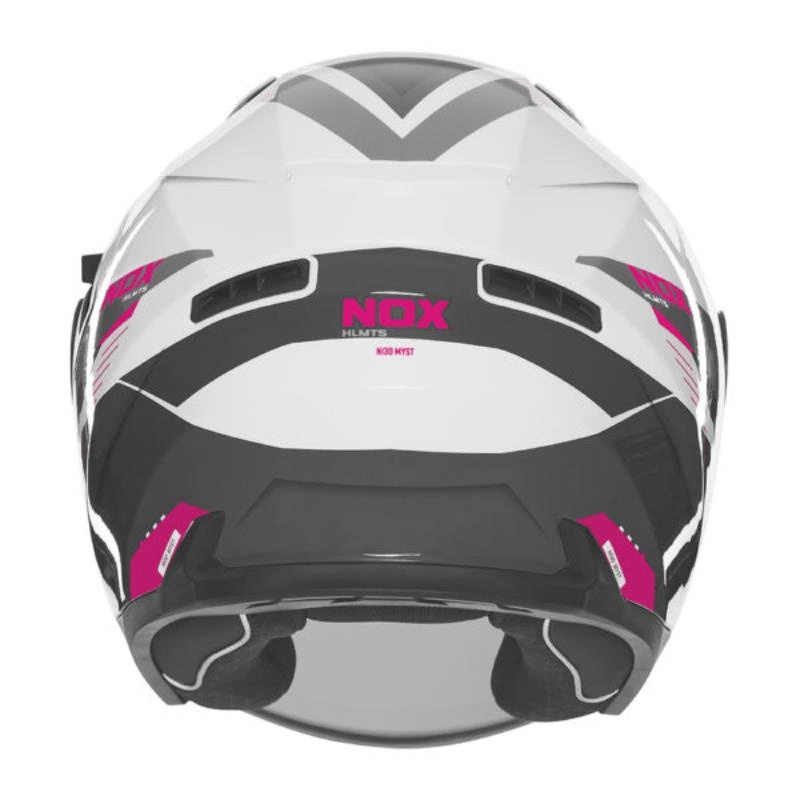 Kask otwarty motocyklowy NOX N130 MYST Biało-czarno-różowy