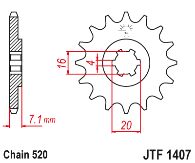 Zębatka Przednia JT JTF1407.10