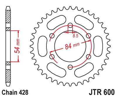 Zębatka Tylna JT JTR600.52