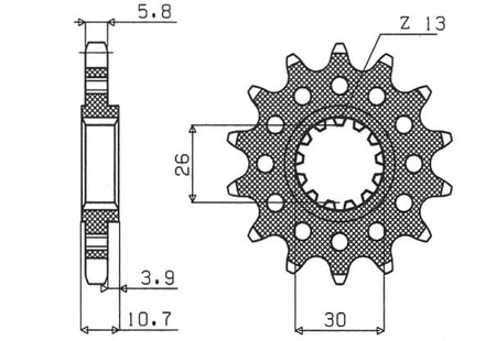 Zębatka Przednia Sunstar SUNF395-15