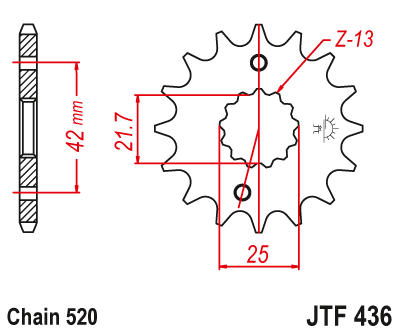 Zębatka Przednia JT JTF436.16