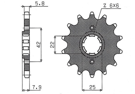 Zębatka Przednia Sunstar SUNF320-15