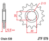 Zębatka Przednia JT JTF579.16RB z Tłumikiem Drgań