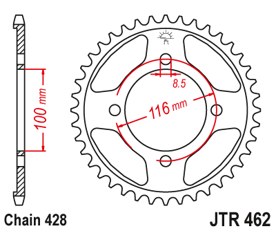 Zębatka Tylna JT JTR462.49