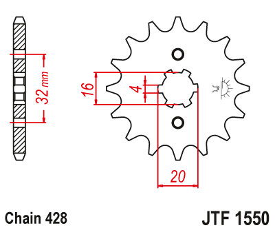 Zębatka Przednia JT JTF1550.13