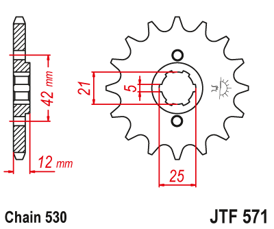 Zębatka Przednia JT JTF571.16