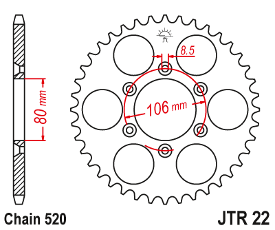 Zębatka Tylna JT JTR22.49